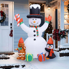 Side view of the inflatable snowman decoration