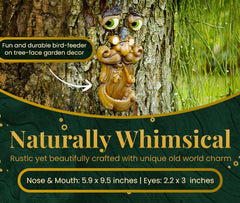 Side view of Tree Faces Decor with included mounting hardware