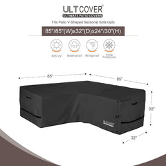Side view of ULTCOVER V-Shaped Sofa Cover showing clip buckles