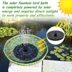 Side view of UPSJYJ bird bath fountain showing its 9-angle design
