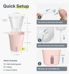 Side view of Vandorelle self-watering pot highlighting the water level indicator