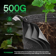 Side view of VIVOSUN 5 Gallon Grow Bag showcasing breathable fabric