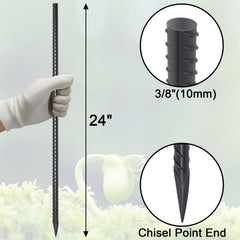 Side view of VVOKGO 24-inch heavy duty rebar stake