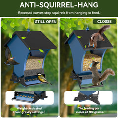 Side view of Wildpark Squirrel Proof Bird Feeder with seed ports