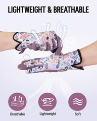 Side view of WORKPRO Floral Garden Gloves with stylish print