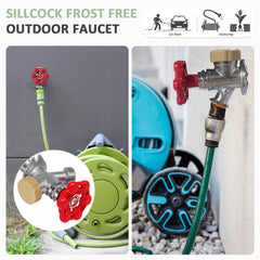 Side view of Young Dance frost-free faucet with dimensions