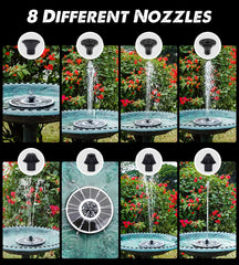 Side view of Yzert Solar Fountain showing water spray