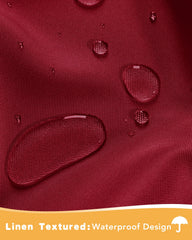 Side view showing grommet design of HolidayIdeas Red Outdoor Curtains