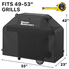 Side view showing handles of Simple Houseware BBQ Grill Cover
