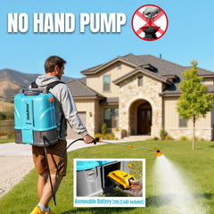 SideKing backpack sprayer with blue tank and nozzles