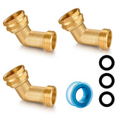 SIGURANTA 45-degree garden hose elbow brass adapter front view