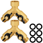 SIGURANTA Heavy-Duty Brass 2-Way Garden Hose Splitter front view