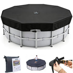 SIHAIAN 20Ft Round Pool Cover black model front view