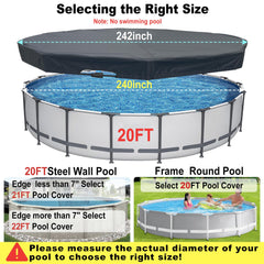 SIHAIAN 20Ft Round Pool Cover with drainage design
