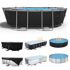 SIHAIAN Pool Side Cover 2 Set black and silver design