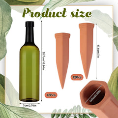 SiliFine Terracotta Watering Spike with green bottle