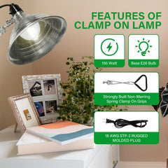 Simple Deluxe Clamp Light in use over a workbench