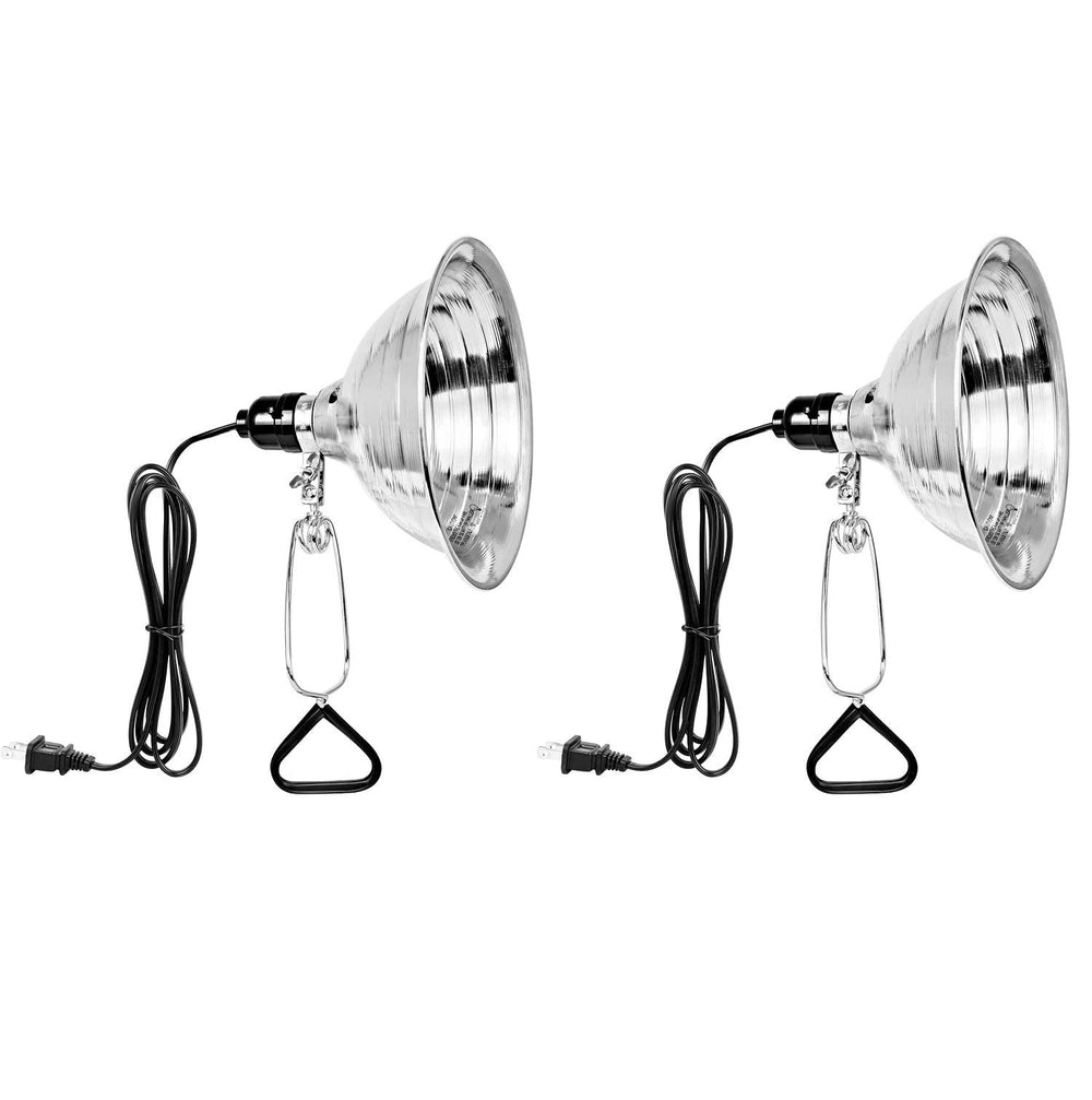 Simple Deluxe Clamp Light with 8.5 inch aluminum reflector front view