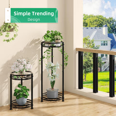 Simple Trending Round Plant Stand close-up of metal finish