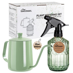 Sincengel metal watering can with long spout in green