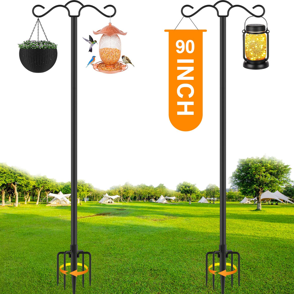 SINLEY 90 inch Double Shepherds Hook front view