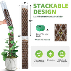 Sisher 16 Inch Plastic Moss Pole with climbing plant