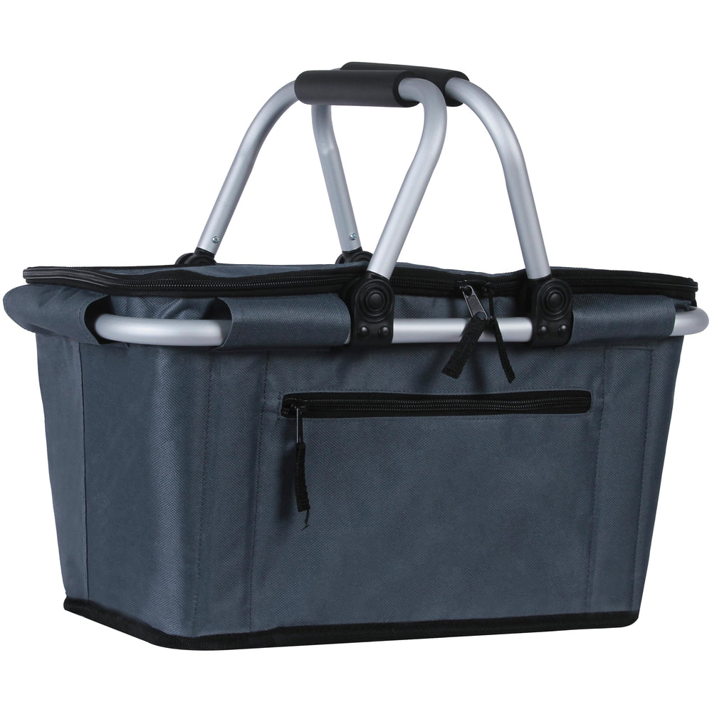 SIYUAN Collapsible Picnic Basket Dark Grey front view
