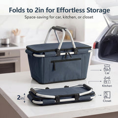SIYUAN Picnic Basket with handles and insulated interior