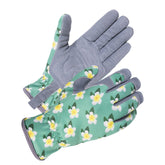 SKYDEER Women's Gardening Gloves front view in deerskin suede green