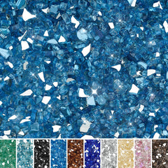 Skyflame 10-pound fire glass rocks in Pacific Blue color