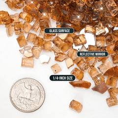 Skyflame Copper Reflective Fire Glass in a fire pit