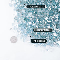 Skyflame fire glass rocks inside a fire pit