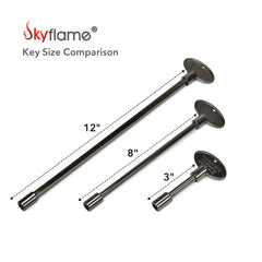 Skyflame gas valve key flat black with zinc finish