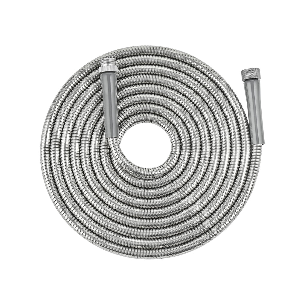 Skyward Stainless Steel Garden Hose 20ft gray model front view