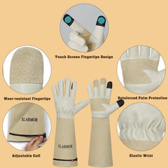 SLARMOR Gardening Gloves detailed view of pigskin material