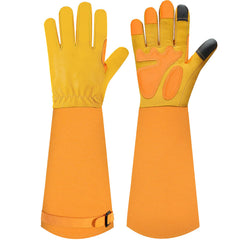 SLARMOR Gardening Gloves front view in bright yellow