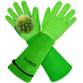 SLARMOR Gardening Gloves in emerald green, front view