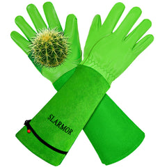 SLARMOR Gardening Gloves in emerald green, front view