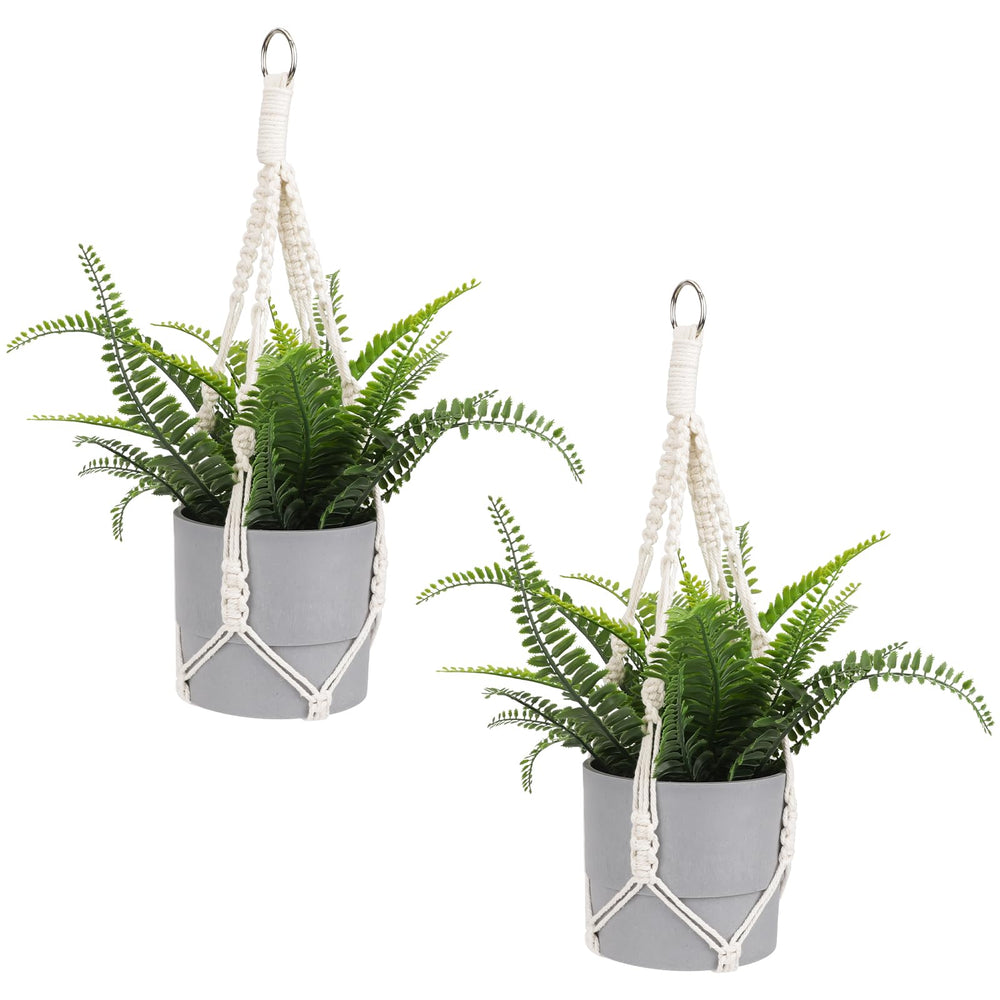 Sliverdew Macrame Plant Hanger 2 Pack with hooks, ivory colour