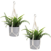 Sliverdew Macrame Plant Hanger 2 Pack with hooks, ivory colour