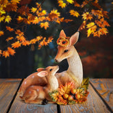 Smadeer Garden Deer Decor statue showcasing a doe and fawn in autumn colors