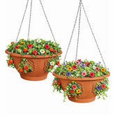 smart spring Ultimate Hanging Basket front view in terracotta
