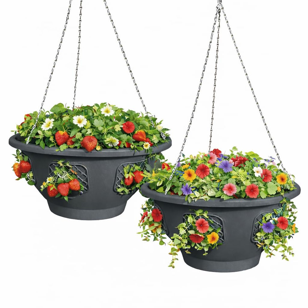 smart spring Ultimate Hanging Basket gray model front view