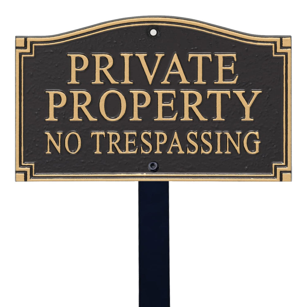 SmartSign Private Property No Trespassing plaque front view