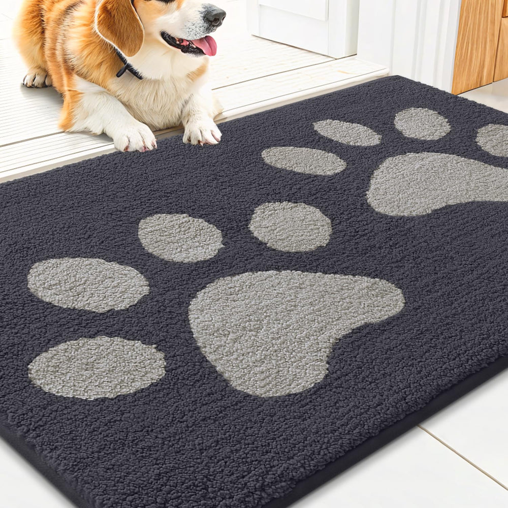 Smiry Dog Door Mat 30x20 inches dark grey with striped design
