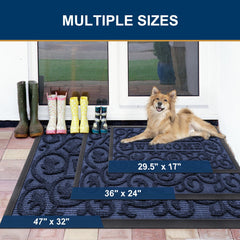 Smiry doormat showing deep grooves for dirt trapping