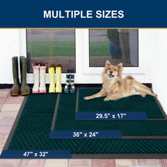 Smiry doormat side view showing the rubber backing