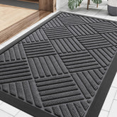 Smiry Front Door Mat 29.5x17 inch grey front view