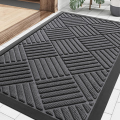 Smiry Front Door Mat 29.5x17 inch grey front view