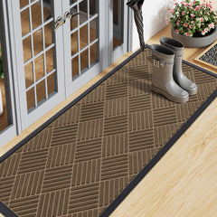 Smiry Front Door Mat 47x17 inch front view in brown